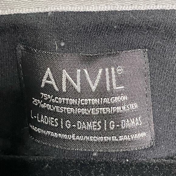 Anvil Outlaw Threadz Hoodie Full Zip Graphic Printed Kangaroo Pocket Black L - Picture 6 of 11